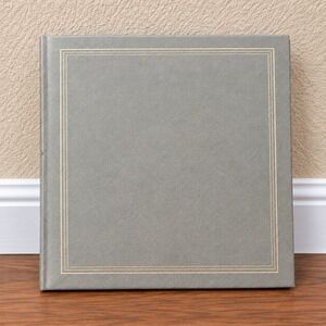 Vintage Pioneer Scrapbook Photo Album Expandable Memory Book Gray Gold 18 Page